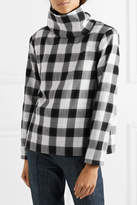 Thumbnail for your product : Tibi Metallic Gingham Cotton-blend Flannel Top - Black