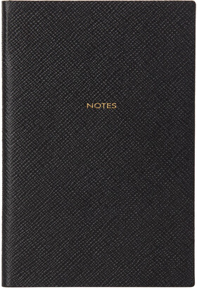 Smythson Black 'Notes' Chelsea Notebook