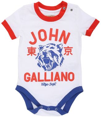 John Galliano Cotton Jersey Body, Bib & Hat Set