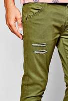 Thumbnail for your product : boohoo Super Skinny Multi Rip Chino