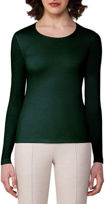 Akris Cashmere-Silk Double-Layer Long-Sleeve T-Shirt