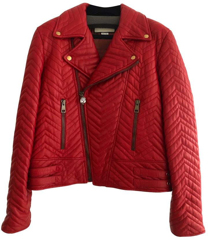 red gucci leather jacket