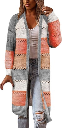 OIUHJN Cardigans for Women Cosy Women's Cardigan Comfortable Stylish  Stitching Long Sleeve Pullover Casual Long Cardigan - ShopStyle