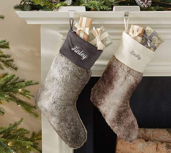 Personalized Faux Fur Stockings - Ombre