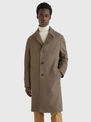 Tommy Hilfiger Check Wool Blend Slim Fit Coat - ShopStyle