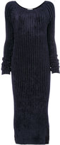 Helmut Lang - velvet style ribbed dress - women - Polyester/Viscose - S