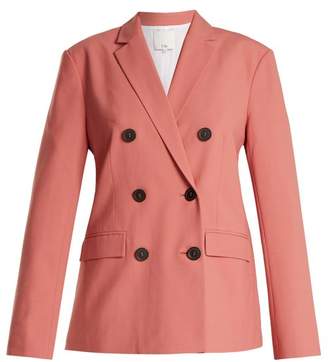 Tibi Double Breasted Twill Blazer - Womens - Pink
