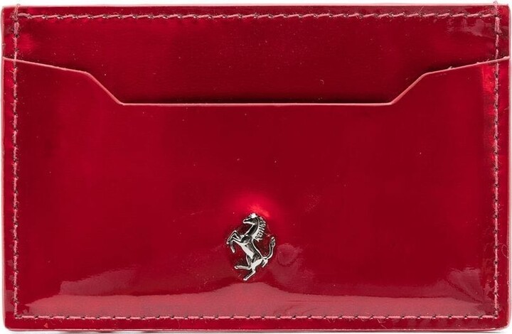 Ferrari Glossy patent leather card holder Unisex