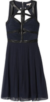 Thumbnail for your product : Rebecca Taylor Sleeveless Leather Caged Dress