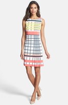 Thumbnail for your product : Donna Morgan Print Side Pleat Jersey Shift Dress