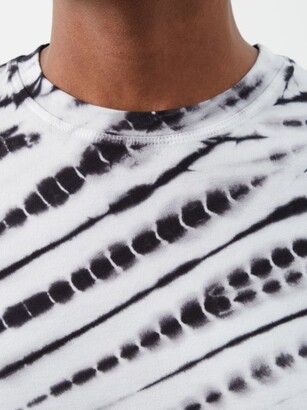 Proenza Schouler White Label Alligator-effect Tie-dye Cotton-blend T-shirt - Black & White