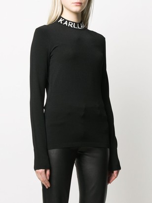 Karl Lagerfeld Paris Logo Collar Slim-Fit Sweatshirt