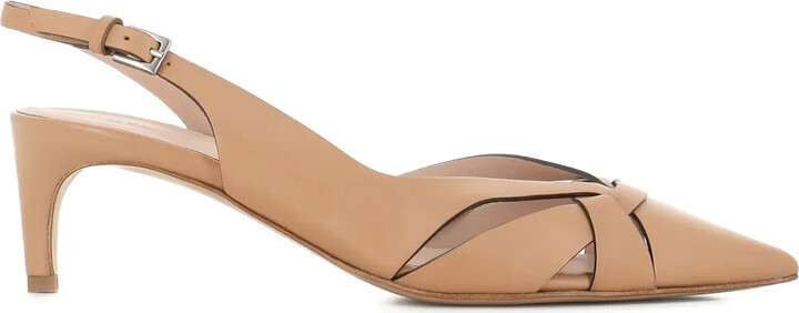 Del Carlo Leather Slingback Pumps