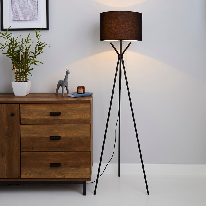 Dunelm Drei Tripod Black Floor Lamp Black ShopStyle