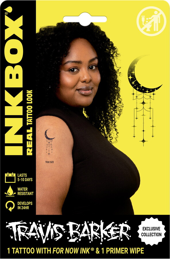 Inkbox Temporary Tattoos, Starry Moon, 1 Pack