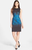 Thumbnail for your product : Elie Tahari 'Emory' Placed Print Sateen Sheath Dress