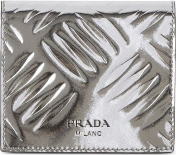 metallic quilted cardholder, Prada
