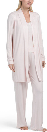 TJMAXX 3Pc Pointelle Cardigan Lounge Set For Women, Polyester/Rayon