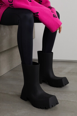 Balenciaga Trooper Rubber Rain Boots - Black - ShopStyle