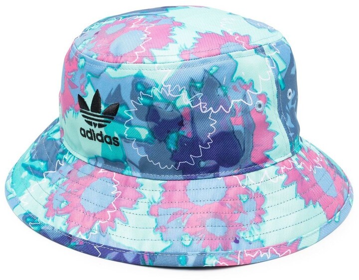 adidas floral-print Trefoil bucket hat - ShopStyle
