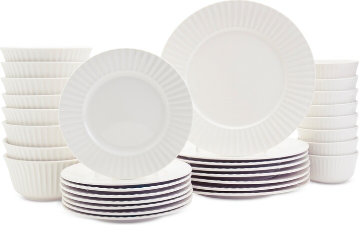 Haven Girl Round Embossed 32 Pc. Dinnerware Set Service for 8