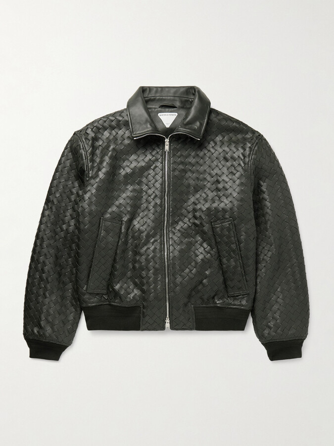 Bottega Veneta Intrecciato Leather Blouson Jacket