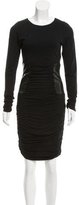 Thumbnail for your product : Faith Connexion Leather-Accented Knee-Length Dress