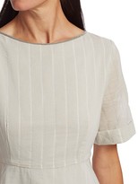 Thumbnail for your product : Fabiana Filippi Stripe Embellished Neck Midi Dress