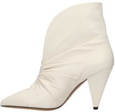 Thumbnail for your product : Isabel Marant Lasteen High Heels Ankle Boots In White Leather