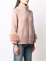 Thumbnail for your product : Herno Feather-Embellished Zipped Cardigan