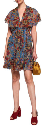 Zimmermann Cutout Floral-print Silk-georgette Mini Dress