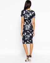 Thumbnail for your product : ASOS Mono Floral Bodycon Dress