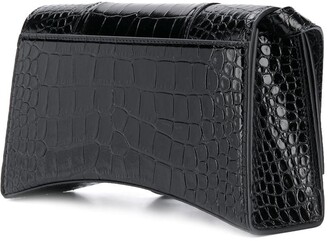 Balenciaga Hourglass crocodile-effect sling shoulder bag
