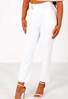 Thumbnail for your product : Pink Boutique Love On The Line White Tailored Belted Trousers