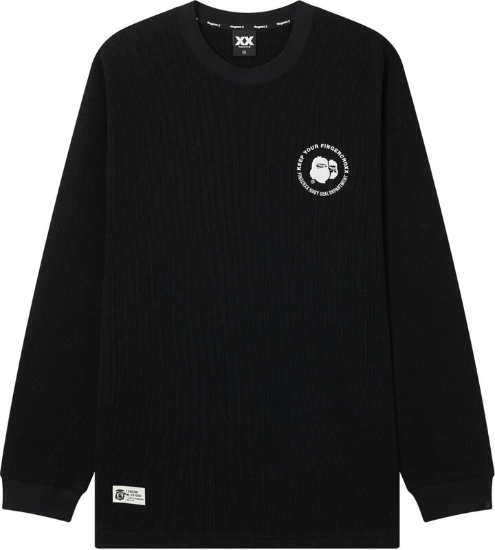 FINGERCROXX Waffle-Knit Long-Sleeve Sweater