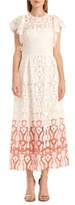 Thumbnail for your product : ML Monique Lhuillier Two-Tone Floral Lace Evening Dress
