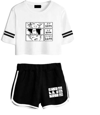 Aoliandatong The Promised Neverland Crop Top and Shorts Emma Norman Ray  Shirt Pants 3D Anime Sweatsuits Women Teen Girls(s Smile-White) - ShopStyle  T-shirts