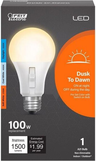FeitElectric Feit Electric A19 E26 LED Dusk to Dawn 100 Watt Bulb