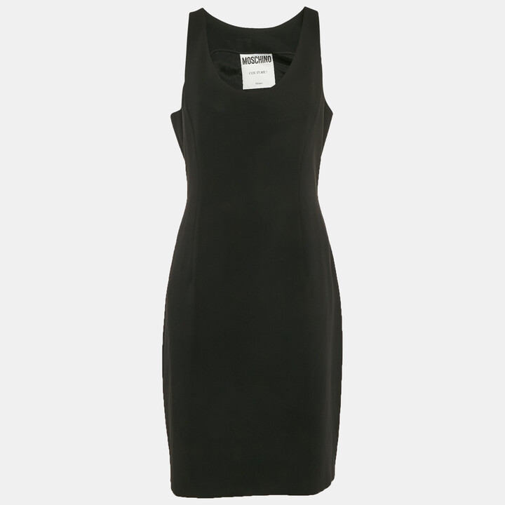 Moschino Couture Black Crepe Sleeveless Short Dress M