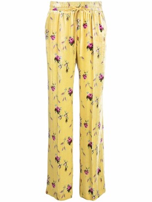 RED Valentino Rose-Print Elasticated-Waist Trousers - ShopStyle Pants