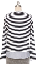Thumbnail for your product : Clu Shirt Trim Long Sleeve Stripe Tee