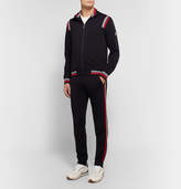 Thumbnail for your product : Ermenegildo Zegna Tapered Stripe-Trimmed Loopback TECHMERINO Wool-Jersey Sweatpants - Men - Navy