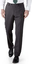 Thumbnail for your product : Charles Tyrwhitt Grey check slim fit flannel business suit pants