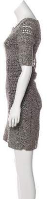 Rag & Bone Crocheted Mini Dress Grey Crocheted Mini Dress