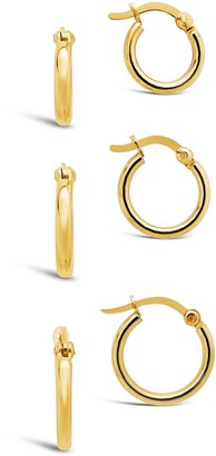 Sterling Forever Set of 3 Infinity Hoop Earrings