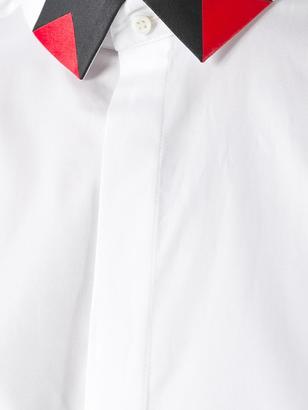 Neil Barrett geometric detail collar shirt
