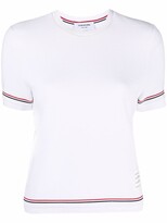 Thumbnail for your product : Thom Browne RWB stripe ottoman-rib short-sleeve T-shirt