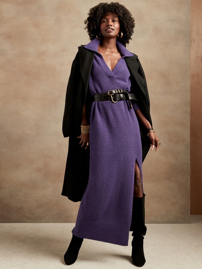 light purple sweater dress