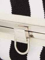 Thumbnail for your product : Proenza Schouler Asymmetric Frame Striped Clutch - Womens - Black White
