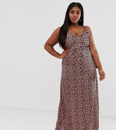 Thumbnail for your product : Club L London Plus Club L Plus low back cami maxi dress in animal print